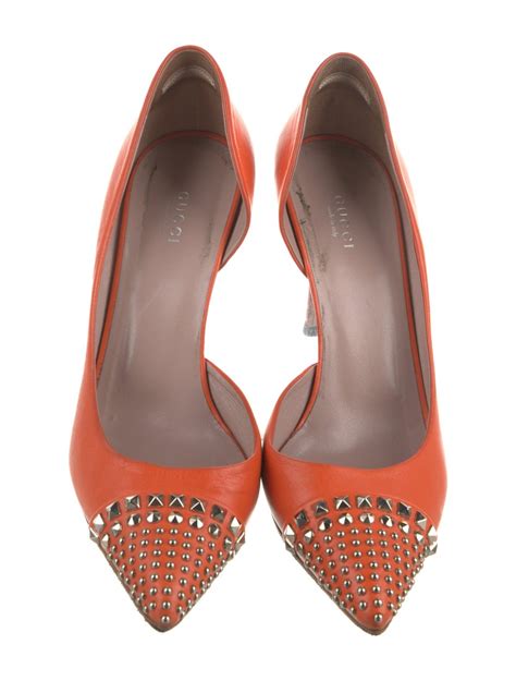 Gucci Leather Studded Accents D'Orsay Pumps 